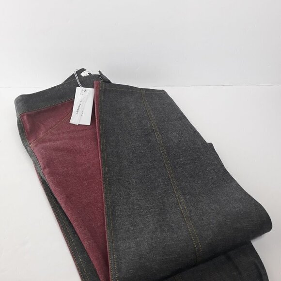 NWT Y2K Derek Lam 10 Crosby Cropped Color Block Chambray Pants 12 - Picture 1 of 12